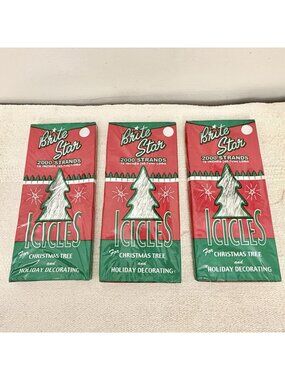 Vintage Brite Star Plastic Icicles Christmas Tree Holiday Decor Lot Of 3